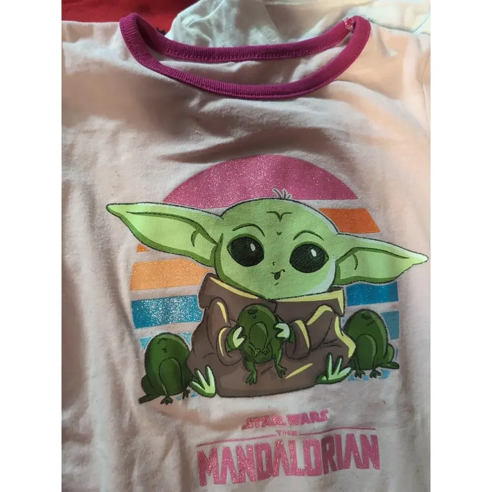 Carter's & Star Wars Lot T Shirts Girls Size 6 6x 7 7a 6 6x Grogu Dog Shades Bed